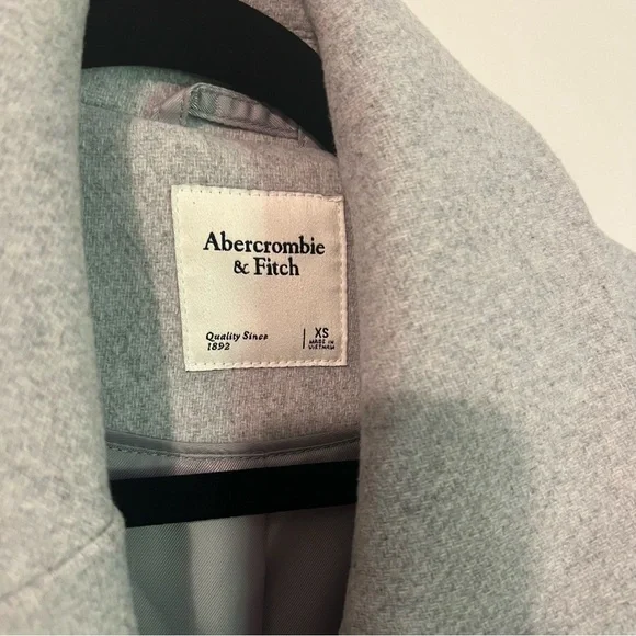 Abercrombie Grey Wool Oversized Coat Size XS - Picture 5 of 5